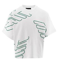Emporio Armani Stuttermabolur - Hvítur M. Grænt