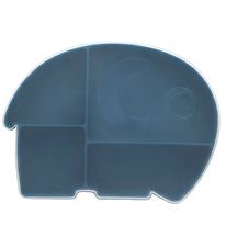 Sebra Plate w. Lid - Silicone - Fanto - Nordic Blue