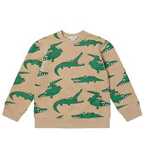 Stella McCartney Kids Sweat-shirt - Beige/Vert av. Crocodiles