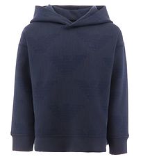 Emporio Armani Hettupeysa - Dökkblátt með röndum M. Merki