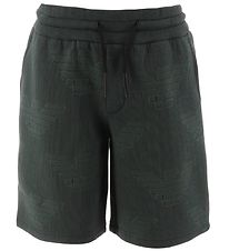 Emporio Armani Shorts - Grn Gestreift m. Logos