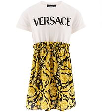 Versace Dress - White/Black w. Yellow