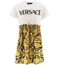 Versace Dress - White/Black w. Yellow