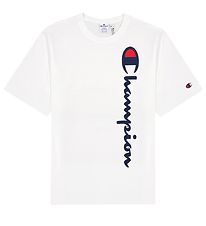Champion Fashion Stuttermabolur - Hvítur M. Lógó