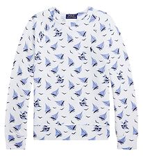 Polo Ralph Lauren Peysa - Klassík - Hvítt/Blár M. Seglskip