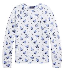 Polo Ralph Lauren Sweatshirt - Classics - Wit/Blauw m. Zeilschep