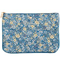 Fan Palm Toiletry Bag Bag - Clutch - Blue Flower