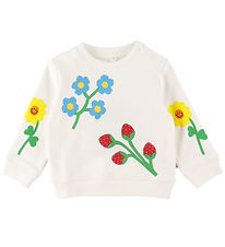 Stella McCartney Kids Sweat-shirt - Blanc av. Fleurs