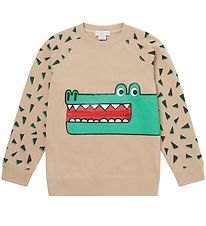 Stella McCartney Kids Sweatshirt - Beige m. Krokodiler
