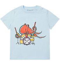 Stella McCartney Kids T-Shirt - Bleu Clair av. Calamar