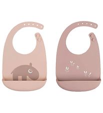 Done By Deer Bib w. Pocket - 2-Pack - Silicone - Ozzo - Powde