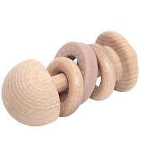 Petit Monkey Rattle - Wood - Pink