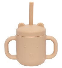 Petit Monkey Tasse av. Paille - Silicone - 175 ml - Honey