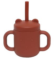 Petit Monkey Tasse av. Paille - Silicone - 175 ml - Au four Clay