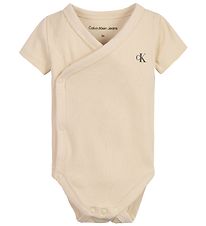 Calvin Klein Wikkelromper s/s - Rib - Muslin