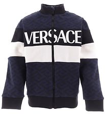 Versace Cardigan - Navy w. Black/White