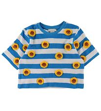 Stella McCartney Kids Stuttermabolur - Terry - Blár/Hvít - röndó