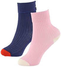 Mini Rodini Socks - 2-Pack - Blue/Pink