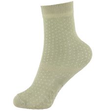 DT Denmark Non-Slip Knee-High Socks - Pointelle - Seagrass Gree