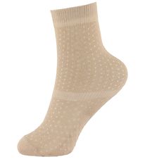 DT Denmark Non-Slip Knee-High Socks - Pointelle - Taupe