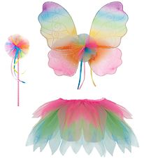 Great Pretenders Costume - Fesæt w. Magic Wand - Neon Rainbow