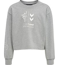 Hummel Sweatshirt - HmlPrima Bee - Cropped - Grey Melange