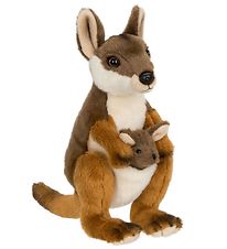 Bon Ton Toys Knuffel - 19 cm - WWF - Wallaby met Joey - Bruin