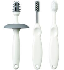 Mininor Toothbrush Set Set - 3 Parts - White/Grey