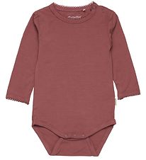 Minymo Bodysuit l/s - Bamboo - Rose Brown