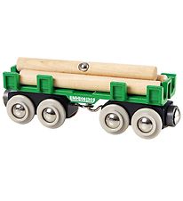BRIO World Togvogn w. Timber - Green 33696