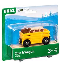 BRIO World Wagon  bestiaux av. Vache - Jaune 33406