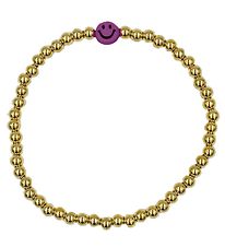 By Stær Armband - Smiley - Fjólublátt