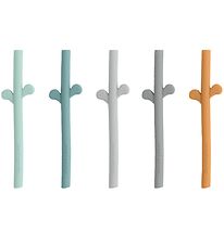 Done By Deer Straws - 5-Pack - Peekaboo - Blue Mix