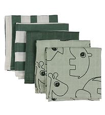 Done By Deer Washcloths - 5-Pack - 30x30 cm - Deer Friends Green