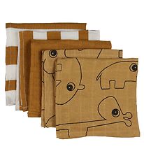 Done By Deer Washcloths - 5-Pack - 30x30 cm - Deer Friends Musta