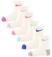 Nike Sokkar - Ökkli - 6 Pakki - Bleikt