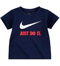Nike T-Shirt - Swoosh - Obsidiaan/universiteit rood