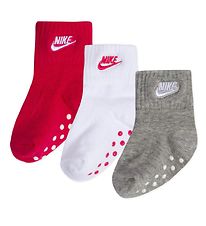 Nike Sokkar - Core Futura Gripper - 3 Pakki - Rush Bleikt