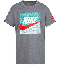 Nike Stuttermabolur - Æfingin skapar framtíðina - Kolefni Heathe