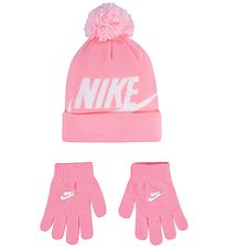 Nike Beanie/Gloves - Knitted - Swoosh - Pink