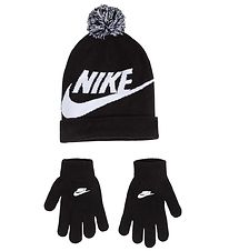 Nike Mtze/Handschuhe - Strick - Swoosh - Schwarz