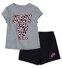 Nike Shortsset - T-shirt/Shorts - On The Spot - Svart/Grå