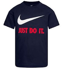 Nike T-Shirt - Swoosh - Obsidienne/Rouge universit