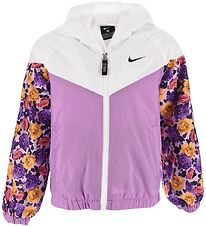 Nike Jacke - Floral Windrunner - Weiß/Lila