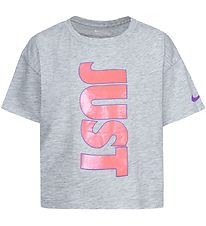 Nike Stuttermabolur - Gerðu það bara - Grey Heather