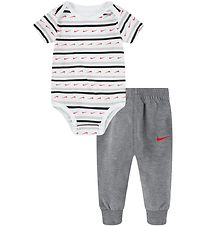 Nike Joggingbuxur/Samfella k/æ - Swoosh Stripe - Kolefni Heather