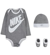 Nike Cadeaubox - Romper l/s/Muts/Sokken - Futura - Grey Heather