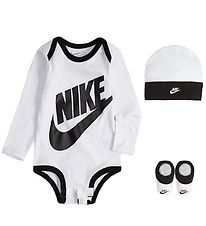 Nike Cadeaubox - Romper l/s/Muts/Sokken - Futura - Wit