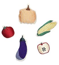 ferm Living Play Food - Embroidered Vegetables - 5-Pack