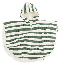 Done By Deer Towel Poncho - Stripes Green